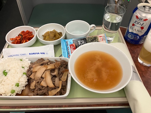 大韓航空プレステージクラス機内食韓国食