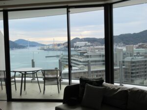 長崎マリオットコーナースイート海側バルコニー